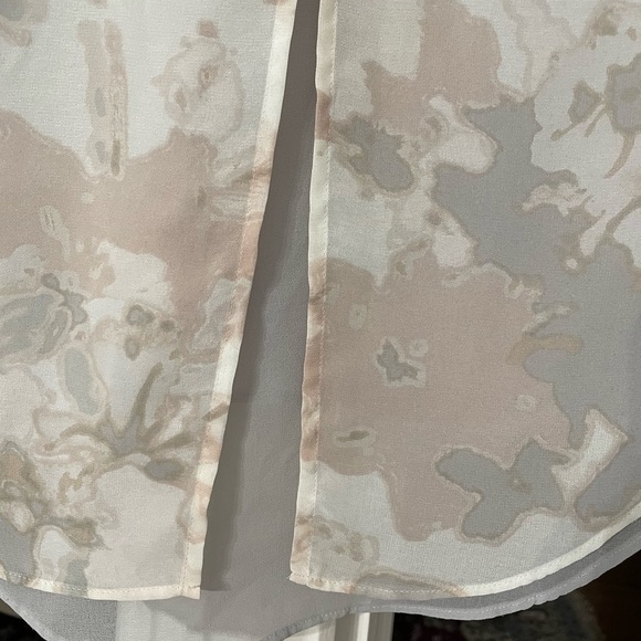 Simply Vera women. Vera wang 3/4 sleeve floral print gray chiffon top size PXS - Picture 4 of 7